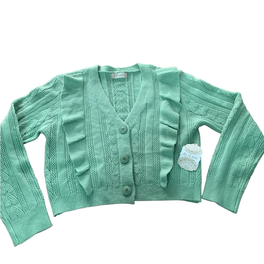 Altar’d State Light Celery Cardigan – Women’s Large | NWT | Soft Spring Layer